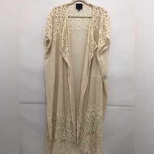 Hotel Particulier Lace  Open Long Cardigan Size S-  Cream